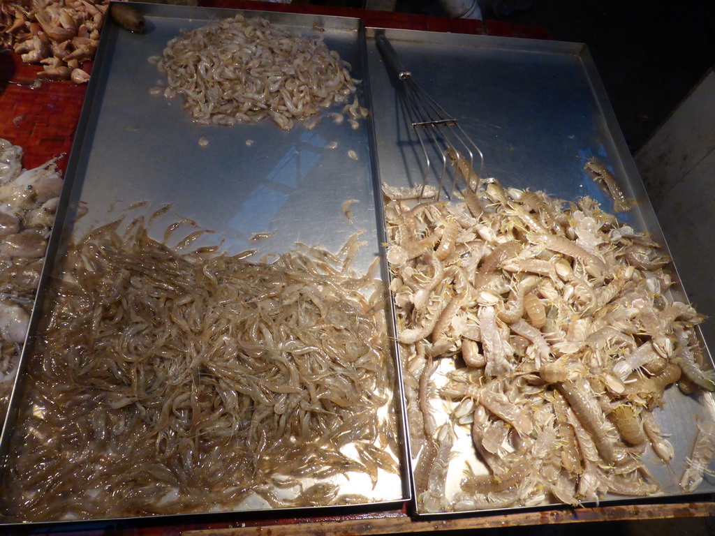 Seafood at an open market in the city center