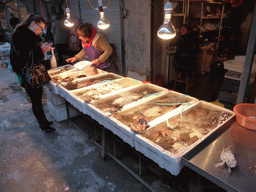 Seafood at an open market in the city center