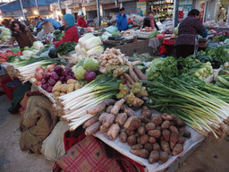 Vegetables at an open market in the city center