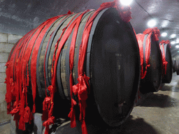 King-sized wine barrels in the Underground Cellar at the ChangYu Wine Culture Museum