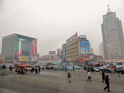 Buildings at Qingnian Road and West street, viewed from the Yantai Bus Station