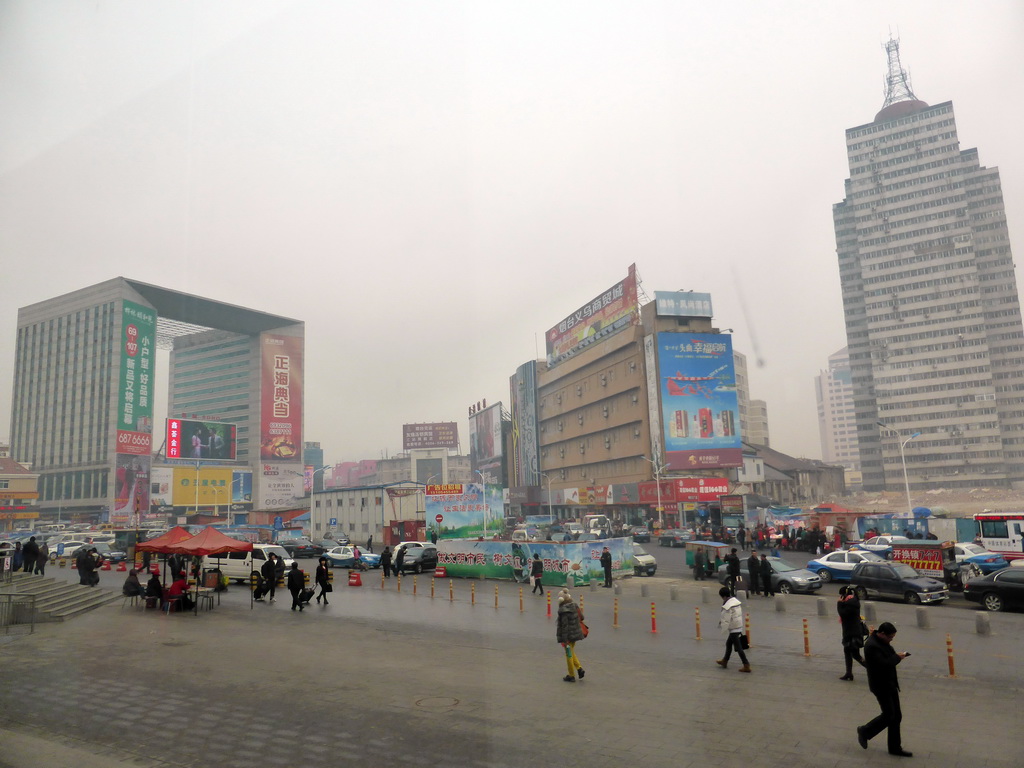 Buildings at Qingnian Road and West street, viewed from the Yantai Bus Station