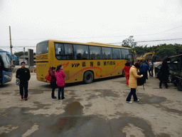 Our tour bus at a parking place near Zhangzhou