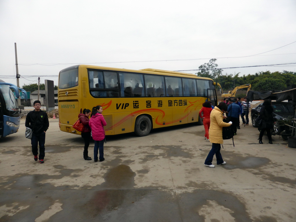 Our tour bus at a parking place near Zhangzhou