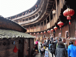 The outer layer with all four levels of the Chengqi Lou building of the Gaobei Tulou Cluster