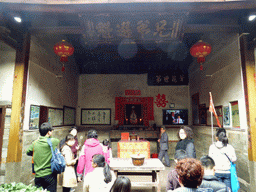 Temple in the center part on the ground level of the Chengqi Lou building of the Gaobei Tulou Cluster