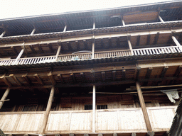 The outer layer with the upper three levels of the Shize Lou building of the Gaobei Tulou Cluster