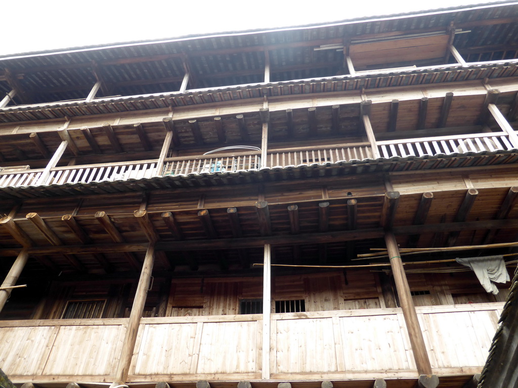 The outer layer with the upper three levels of the Shize Lou building of the Gaobei Tulou Cluster