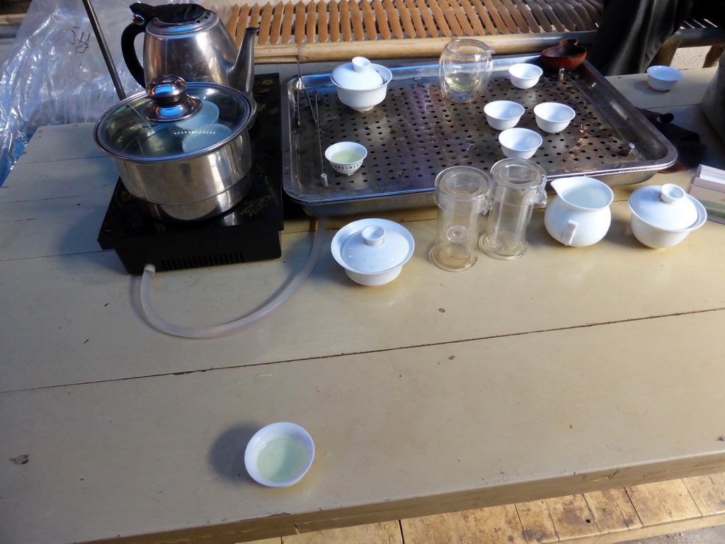 Tea at the tea house in the outer layer of the ground level of the Shize Lou building of the Gaobei Tulou Cluster