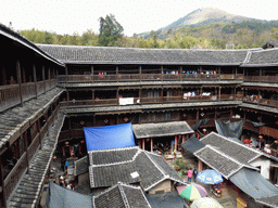 The Shize Lou building of the Gaobei Tulou Cluster, viewed from the top level