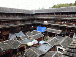 The Shize Lou building of the Gaobei Tulou Cluster, viewed from the top level