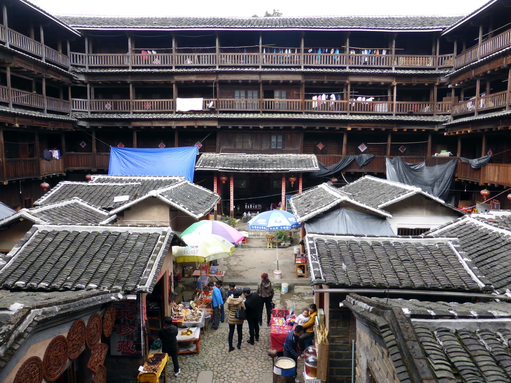 The Shize Lou building of the Gaobei Tulou Cluster, viewed from the second level