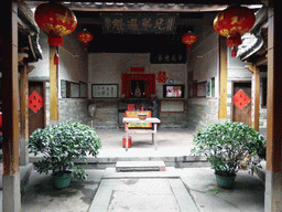 Temple in the center part on the ground level of the Chengqi Lou building of the Gaobei Tulou Cluster