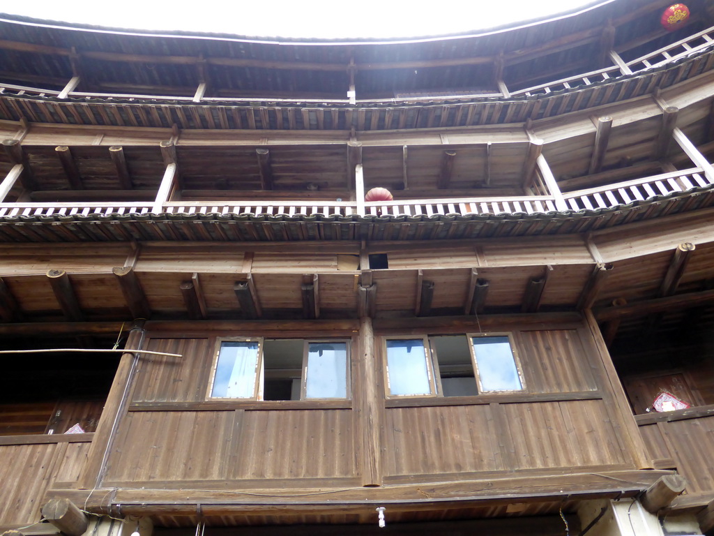 The outer layer with the upper three levels of the Chengqi Lou building of the Gaobei Tulou Cluster