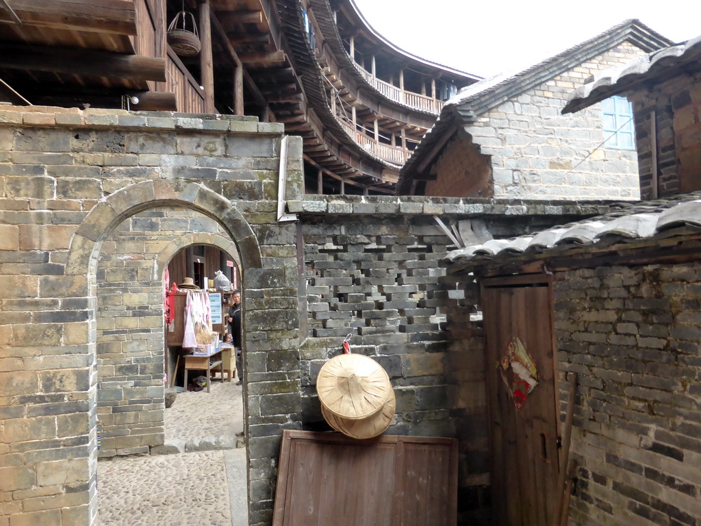 The outer layer with all four levels of the Chengqi Lou building of the Gaobei Tulou Cluster