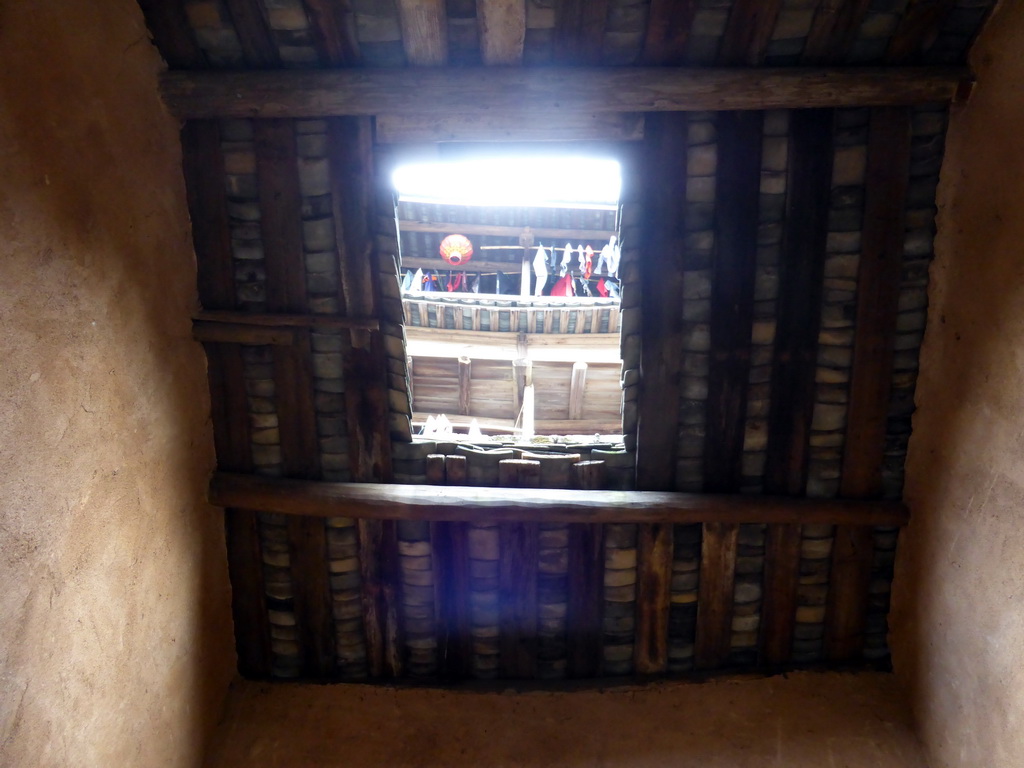 Hole in the roof above the pit at the first inner layer of the Chengqi Lou building of the Gaobei Tulou Cluster
