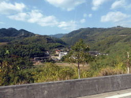 Village near the Yongding Scenic Area with the Gaobei Tulou Cluster, viewed from the tour bus to Xiamen