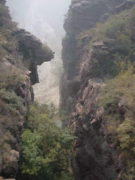 The Red Stone Gorge at the Mount Yuntaishan Global Geopark, viewed from above