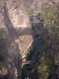 The Red Stone Gorge at the Mount Yuntaishan Global Geopark, viewed from above