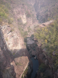 The Red Stone Gorge at the Mount Yuntaishan Global Geopark, viewed from above