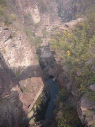 The Red Stone Gorge at the Mount Yuntaishan Global Geopark, viewed from above