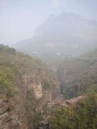 The Red Stone Gorge at the Mount Yuntaishan Global Geopark, viewed from above