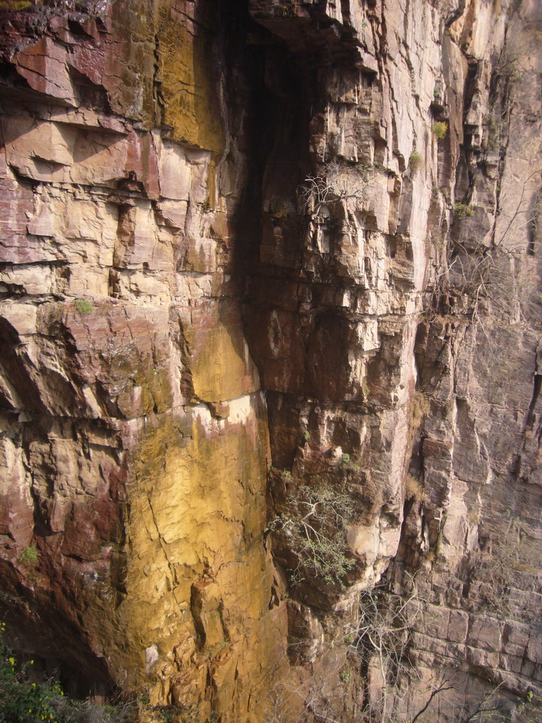 Rocks at the Red Stone Gorge at the Mount Yuntaishan Global Geopark