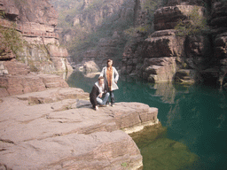 Tim and Miaomiao in front of the river at the Red Stone Gorge at the Mount Yuntaishan Global Geopark