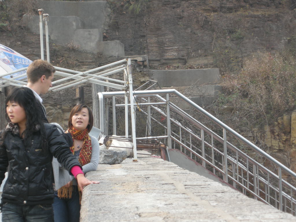 Tim and Miaomiao at the dam at the Ma`anshi Reservoir