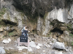 Tim and Miaomiao at the Long Life Spring at the Tanpu Gorge at the Mount Yuntaishan Global Geopark
