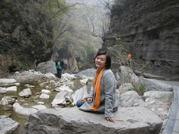 Miaomiao at the Tanpu Gorge at the Mount Yuntaishan Global Geopark