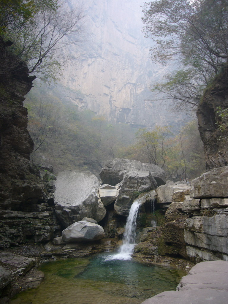 Waterfall at the Xiyan Pool at the Tanpu Gorge at the Mount Yuntaishan Global Geopark