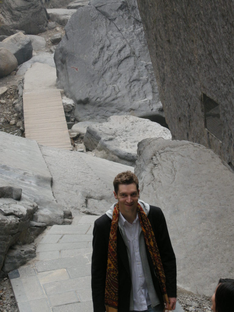 Tim at the Tanpu Gorge at the Mount Yuntaishan Global Geopark