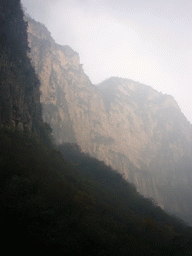 Moutains at the Mount Yuntaishan Global Geopark, viewed from the Longfeng Gorge