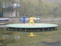 Artists at the entrance to the Mount Yuntaishan Global Geopark