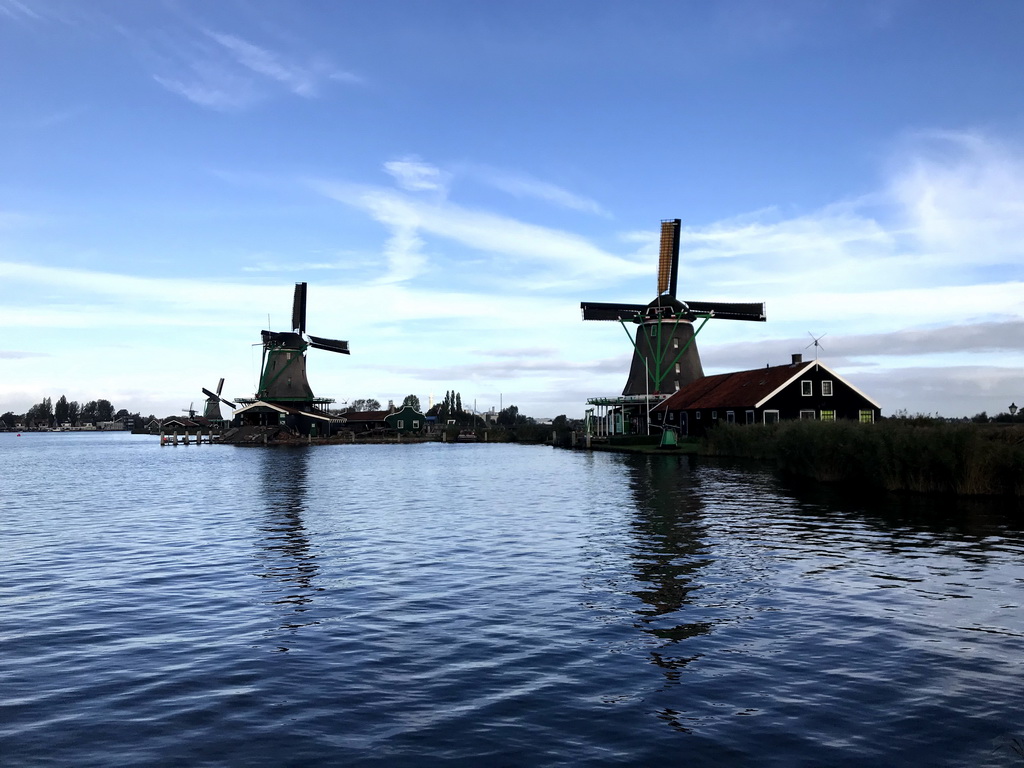 The Het Klaverblad, De Os, Het Jonge Schaap and De Zoeker windmills at the Zaanse Schans neighbourhood