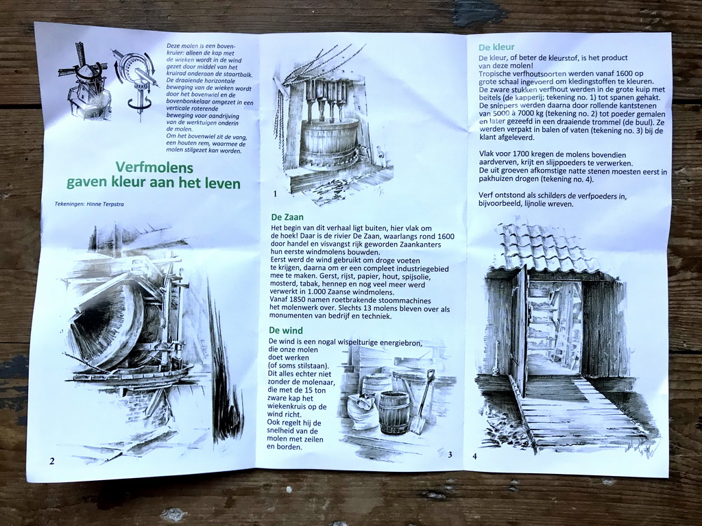 Information on the De Kat windmill at the Zaanse Schans neighbourhood