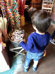 Max at the Gecroonde Duyvekater Bakery Museum at the Zaanse Schans neighbourhood