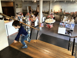 Max in the shop of the Zaans Museum at the Zaanse Schans neighbourhood