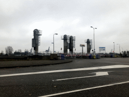 The Ferry Terminal Amsterdam Zaandam at the Hemkade street, viewed from the car