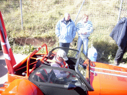 Old race car with flag at Circuit Zandvoort, during the flag parade of the 2007-08 Dutch A1 Grand Prix of Nations