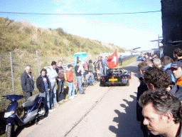 Old race cars with flags at Circuit Zandvoort, during the flag parade of the 2007-08 Dutch A1 Grand Prix of Nations