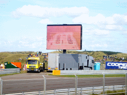 Screen with the A1 race cars at the start of the Main Race of the 2007-08 Dutch A1 Grand Prix of Nations at Circuit Zandvoort
