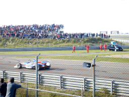 A1 race car with Oliver Jarvis at Circuit Zandvoort, just after winning the Main Race of the 2007-08 Dutch A1 Grand Prix of Nations