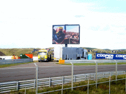 Screen with Oliver Jarvis at Circuit Zandvoort, just after winning the Main Race of the 2007-08 Dutch A1 Grand Prix of Nations