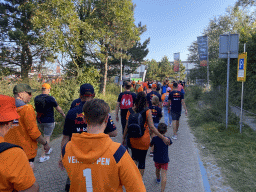 Fans walking on the Duintjesveldweg road to Circuit Zandvoort