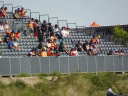 Fans at the Arena-In Grandstand 2 at Circuit Zandvoort, viewed from the Eastside Grandstand 3, during the Formula 3 Sprint Race