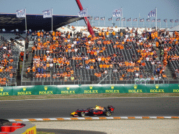 Formula 3 car of Isack Hadjar at the Hans Ernst Chicane at Circuit Zandvoort, viewed from the Eastside Grandstand 3, during the Formula 3 Sprint Race