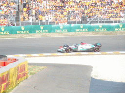 Formula 1 car of George Russell at the Hans Ernst Chicane at Circuit Zandvoort, viewed from the Eastside Grandstand 3, during the Formula 1 Free Practice 3