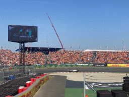 Formula 1 car of Lewis Hamilton at the Hans Ernst Chicane at Circuit Zandvoort, viewed from the Eastside Grandstand 3, during the Formula 1 Free Practice 3